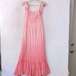 Soaked Women's Smocked Pink Gradient Beach Vacation Dress‎ Size S